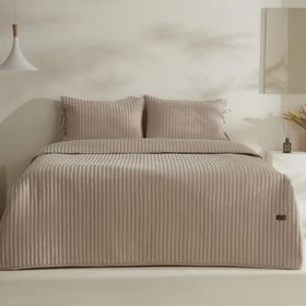 Karaca Home Elie Bej Tek Kişilik Yatak Örtüsü Seti