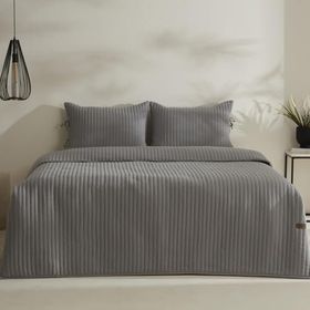 Karaca Home Elie Gri Tek Kişilik Yatak Örtüsü Seti