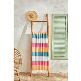 Karaca Home Elisia Pembe-Beyaz Peştamal Plaj Havlusu