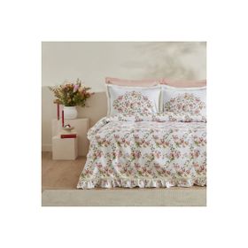 Karaca Home Emilie %100 Pamuk Pembe Çift Kişilik Pike Takımı
