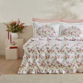 Karaca Home Emilie %100 Pamuk Pembe Çift Kişilik Pike Takımı