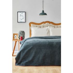 Karaca Home Faye Petrol Çift Kişilik Sherpa Battaniye