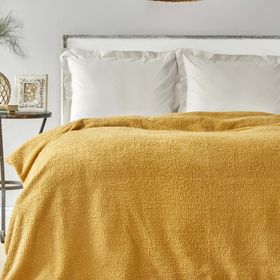 Karaca Home Faye Sherpa Hardal Çift Kişilik Battaniye