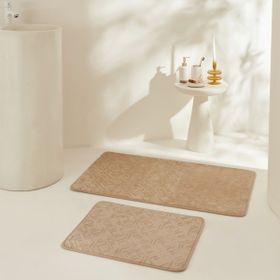 Karaca Home Figure Embos Kahverengi 2'li Banyo Paspası