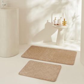 Karaca Home Figure Embos Kahverengi 2'li Banyo Paspası