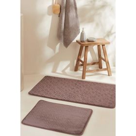 Karaca Home Figure Embos Mürdüm 2'li Banyo Paspası