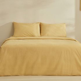 Karaca Home Fiora Soft Touch Pamuk Sarı 200 x 220 cm Çift Kişilik Nevresim Takımı