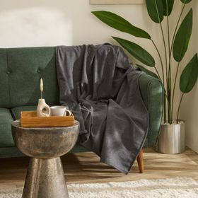 Karaca Home Flanel Throw Koyu Gri TV Battaniyesi
