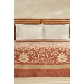 Karaca Home Flara Terracotta Çift Kişilik Pamuklu Battaniye