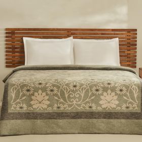 Karaca Home Flara Yeşil Çift Kişilik Pamuklu Battaniye