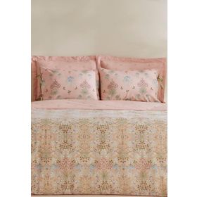 Karaca Home Flovy %100 Pamuk Pudra Çift Kişilik 200x220 cm Nevresim Takımı
