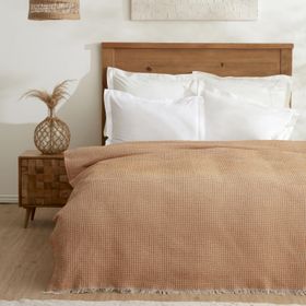 Karaca Home Flow Çift Kişilik Waffle 200x230 cm Hardal Pike
