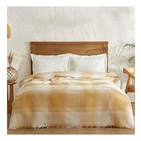Karaca Home Flow Çift Kişilik Waffle 200x230 cm Hardal Pike
