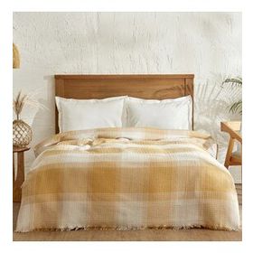 Karaca Home Flow Çift Kişilik Waffle 200x230 cm Hardal Pike