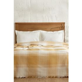 Karaca Home Flow Çift Kişilik Waffle 200x230 cm Hardal Pike