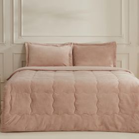 Karaca Home Flufy Pudra Çift Kişilik Soft Dream Comfort Uyku Seti