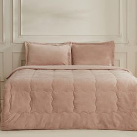 Karaca Home Flufy Pudra Çift Kişilik Soft Dream Comfort Uyku Seti