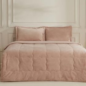 Karaca Home Flufy Pudra Çift Kişilik Soft Dream Comfort Uyku Seti