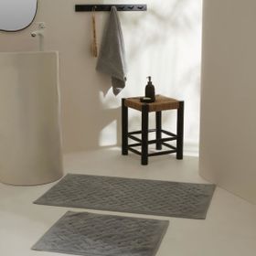 Karaca Home Foley Açık Gri 2'li Banyo Paspası