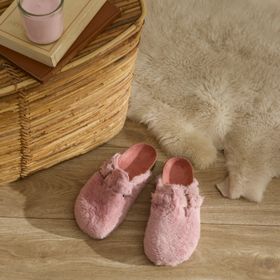 Karaca Home Furry Pembe Tokalı Kadın Ev Terliği