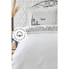 Karaca Home Galata Nakışlı Pamuk Siyah Çift Kişilik Nevresim Takımı
