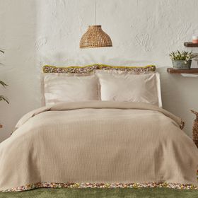 Karaca Home Glam Çift Kişilik Biyeli 200x220 cm Bej Pike