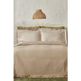 Karaca Home Glam Çift Kişilik Biyeli 200x220 cm Bej Pike