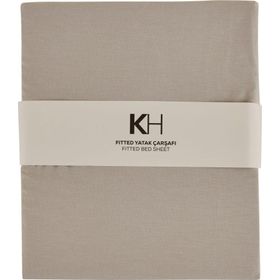 Karaca Home Gri Basic %100 Pamuk Çift Kişilik Lastikli Çarşaf