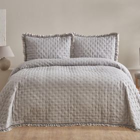Karaca Home Gri Viona Çift Kişilik Yatak Örtüsü Seti