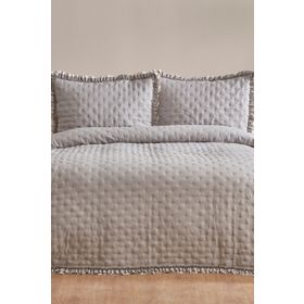 Karaca Home Gri Viona Çift Kişilik Yatak Örtüsü Seti