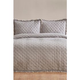 Karaca Home Gri Viona Çift Kişilik Yatak Örtüsü Seti