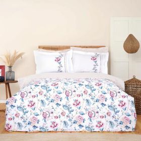 Karaca Home İlena %100 Pamuk Fuşya Çift Kişilik Nevresim Takım