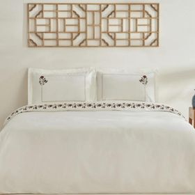 Karaca Home Janset Nakışlı Beyaz Çift Kişilik Nevresim Takımı