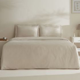 Karaca Home Jemma 120 Tel %100 Pamuk Saten Bej Çift Kişilik Nevresim Takımı