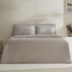 Karaca Home Jemma 120 Tel %100 Pamuk Saten Gri Çift Kişilik Nevresim Takımı
