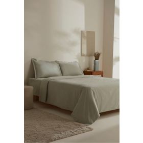 Karaca Home Jemma 120 Tel %100 Pamuk Saten Yeşil Çift Kişilik Nevresim Takımı