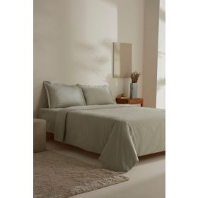 Karaca Home Jemma 120 Tel %100 Pamuk Saten Yeşil Çift Kişilik Nevresim Takımı