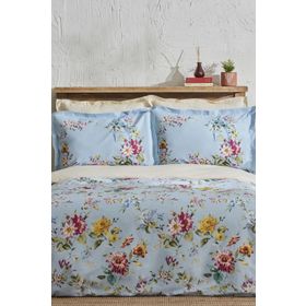Karaca Home Jolie %100 Pamuk Tek Kişilik Mavi Nevresim Takımı