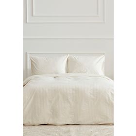 Karaca Home Josef Ekru Çizgili Saten Tek Kişilik Nevresim Takımı