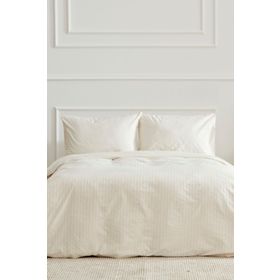 Karaca Home Josef Ekru Çizgili Saten Tek Kişilik Nevresim Takımı