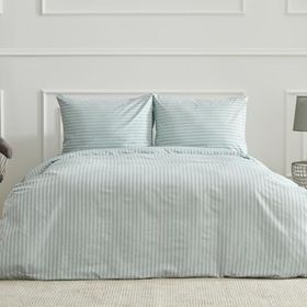 Karaca Home Josef Mint Çizgili Saten Çift Kişilik Nevresim Takımı