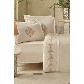 Karaca Home Kelsey Nakışlı %100 Pamuk Beyaz Çift Kişilik Nevresim Takımı