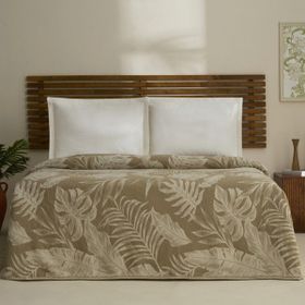 Karaca Home Leafy Sea Müslin Haki Çift Kişilik Tek Pike