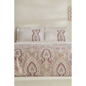 Karaca Home Lemy %100 Pamuk Saten Bordo Çift Kişilik Nevresim Takımı