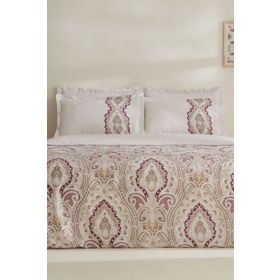 Karaca Home Lemy %100 Pamuk Saten Bordo Çift Kişilik Nevresim Takımı