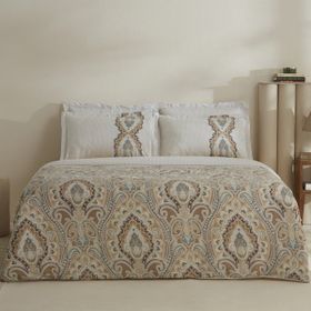 Karaca Home Lemy Pamuk Saten Bej 200 x 220 cm Çift Kişilik Nevresim Takımı