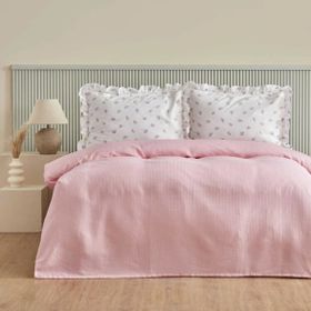 Karaca Home Lidya %100 Pamuk Pudra Çift Kişilik Pike Takımı