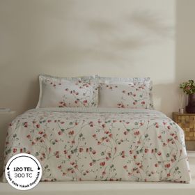 Karaca Home Lilian %100 Pamuk 120 Tel Çift Kişilik Saten Nevresim Takımı