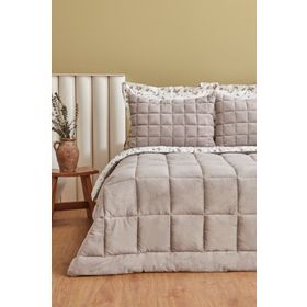 Karaca Home Lorrie Gri Tek Kişilik Baskılı Tedy Comfort Set