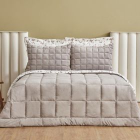 Karaca Home Lorrie Gri Tek Kişilik Baskılı Tedy Comfort Set